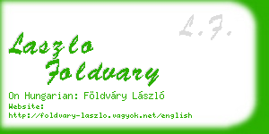 laszlo foldvary business card