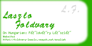 laszlo foldvary business card